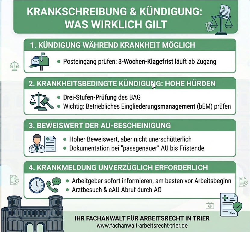 Krankschreibung und Kündigung: Die größten Irrtümer – und was wirklich gilt